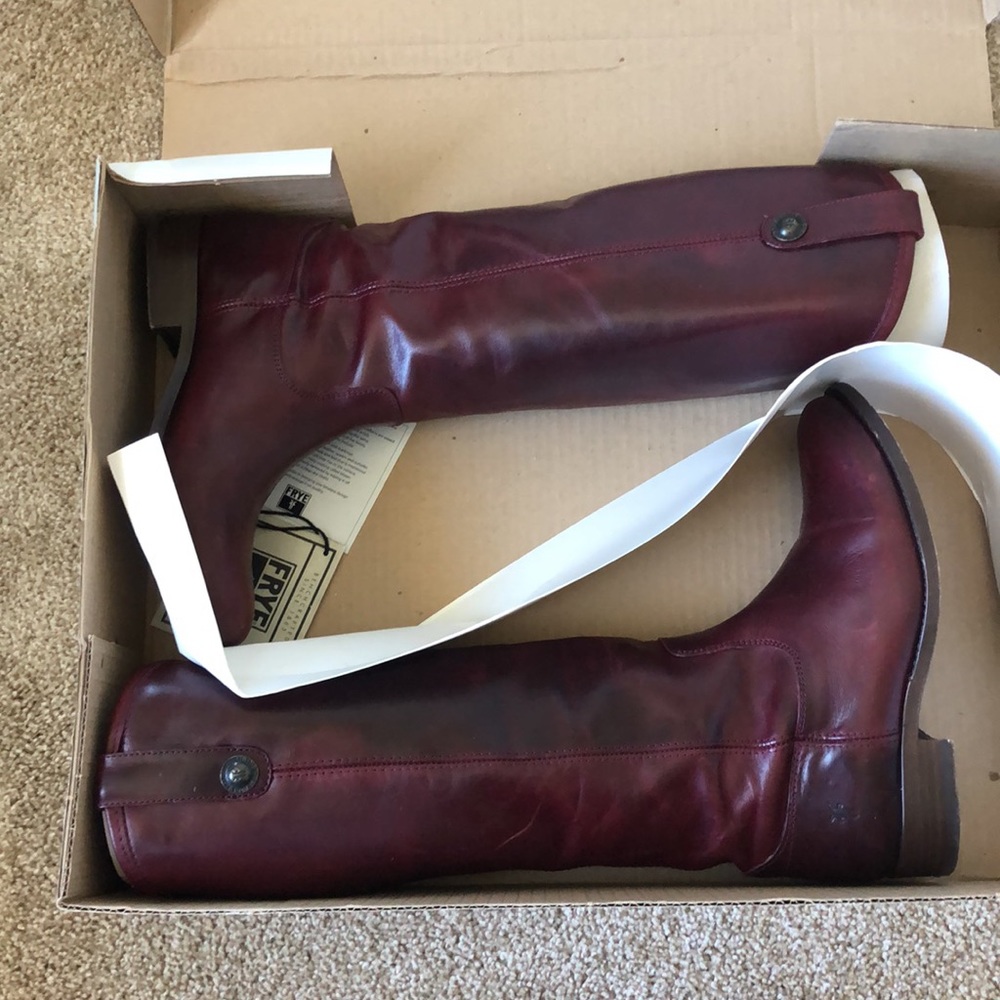 FRYE Melissa Button Bordeaux Boots